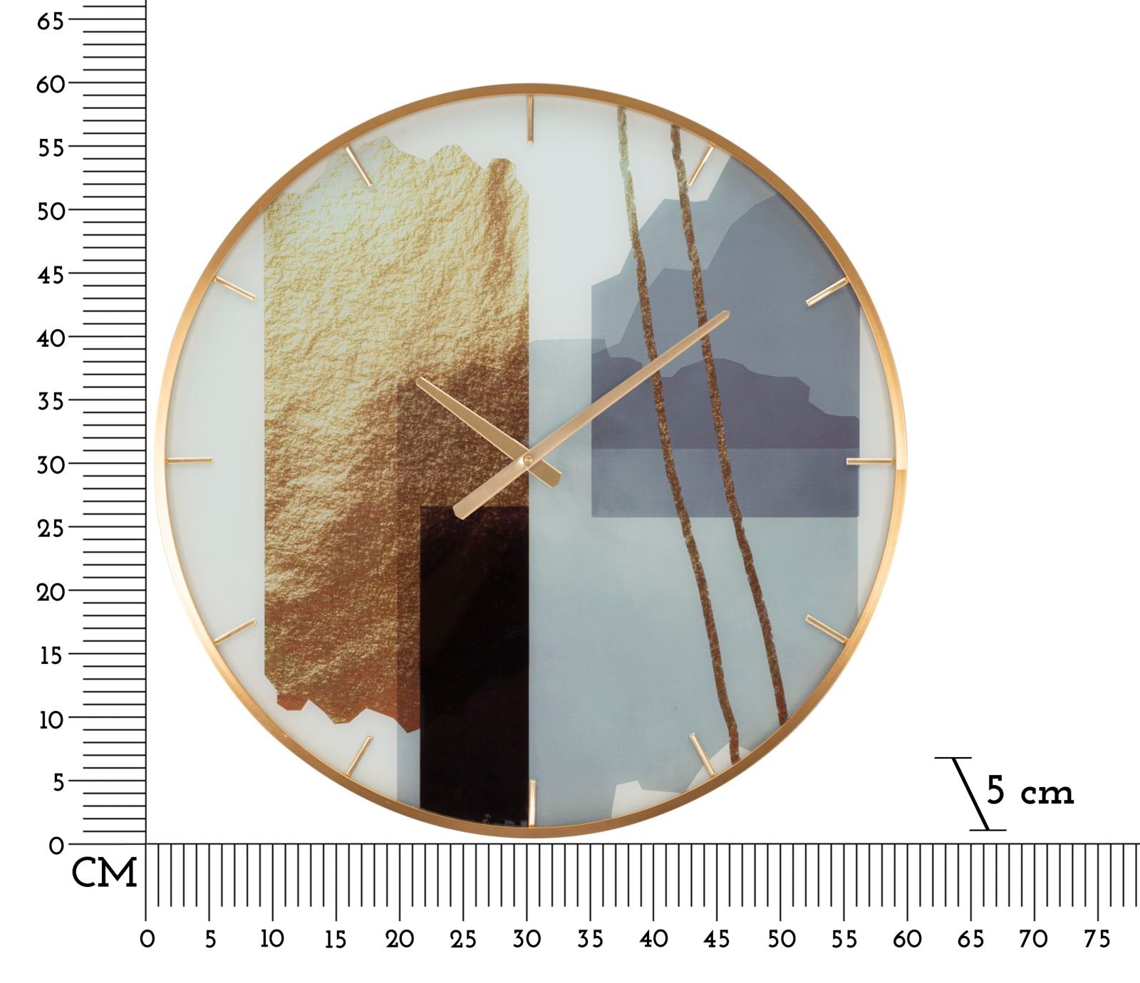 Orologio da Parete Motif 5x60x5 cm in Vetro MDF e Metallo Multicolor