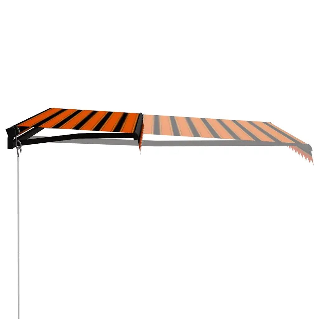 Tenda Retrattile Manuale con LED-Tenda parasole per balcone 300x250cm Arancione e Marrone