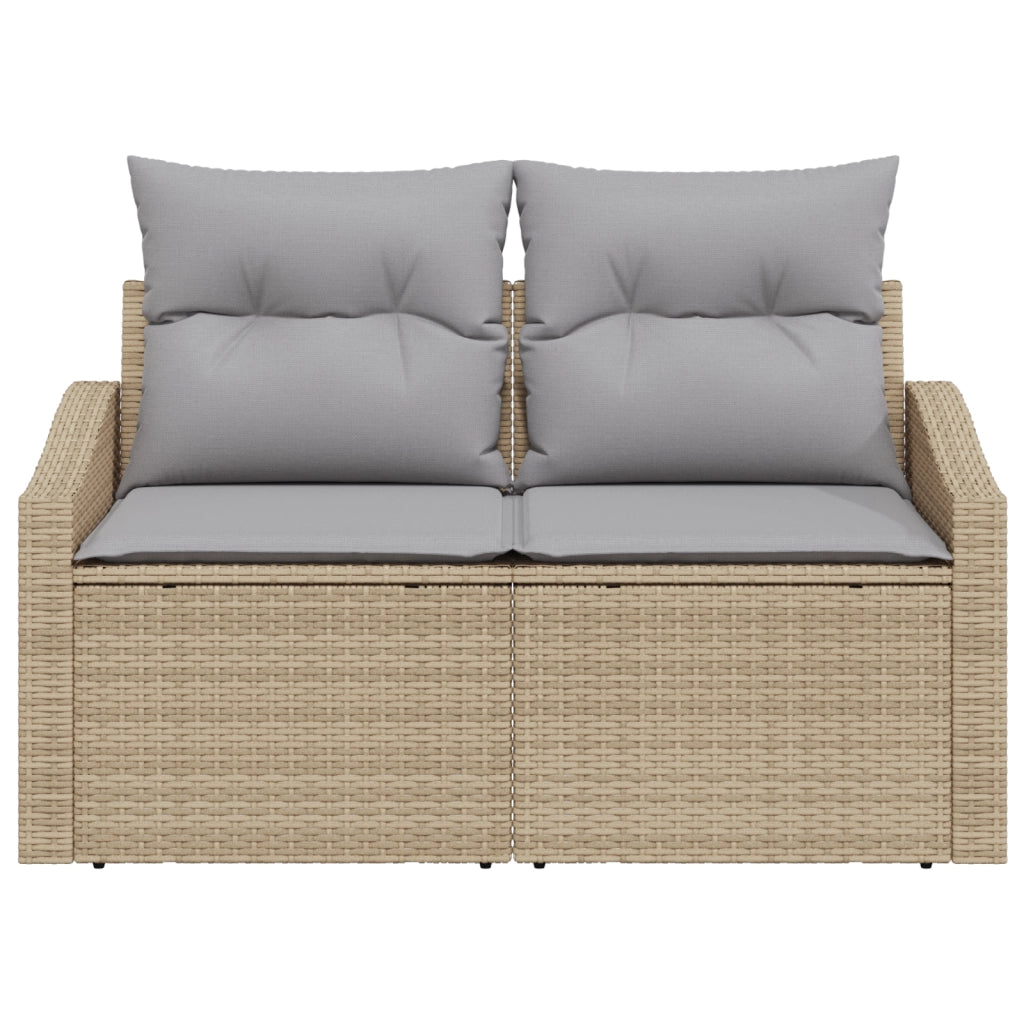 Divano da giardino a 2 posti  con cuscini Beige in Polirattan
