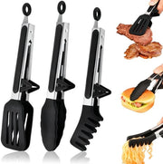 Tangia da Cucina 26 cm - Acciaio Inossidabile - Resistenente al Calore in Silicone - Manico Antiscivolo - Tecnologia di Apertura a Cappio - Ripiegamento Facile - Spiedi da Cucina