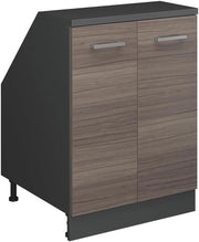 Mobile sottotetto Rion, Grigio nobile, 60 x 81.6 cm con 2 porte, carcassa 60 cm profondità, adatto per il salvaspazio sotto tetti spioventi