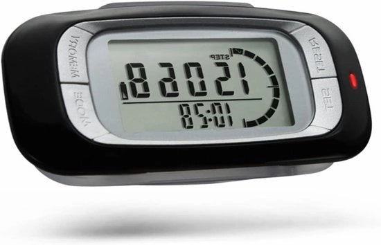 Tracciatore di fitness 3D con funzione di memoria 7 giorni, conta i passi con chiusura a carabina, clip per misurare la distanza/calorie/tempo, utilizzabile all'aperto