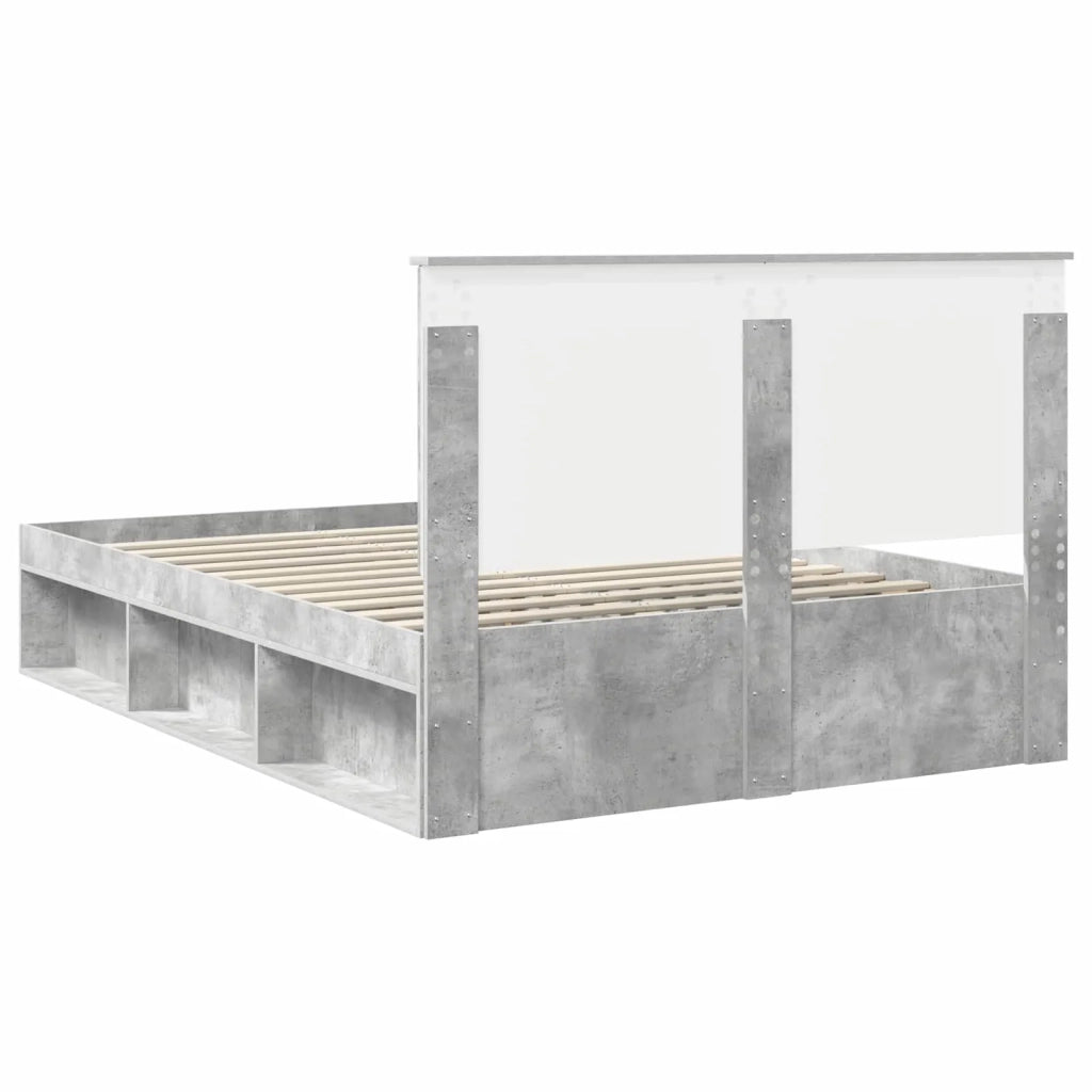 Struttura del letto Calcestruzzo 140 x 190 cm Pino massello 3409348