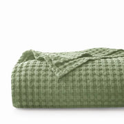 Sprei in cotone 100% 270 x 230 cm con tessuto wafel piqué leggero e respirante certificato Oeko-TEX® sprei per divano sprei morbido e accogliente colore verde