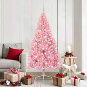 Albero di Natale artificiale con luci integrate Rosa 180 cm PVC