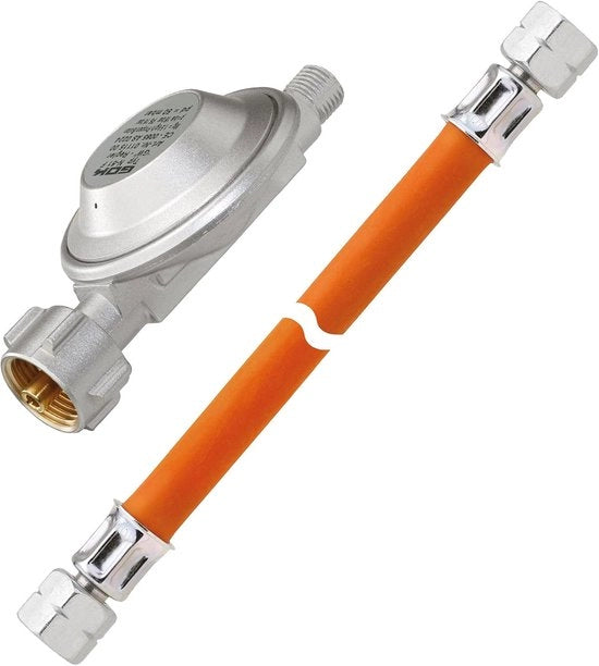 Regolatore di pressione del gas inclusa tubazione del gas da 150 cm - regolatore di pressione per gas 50 mbar
