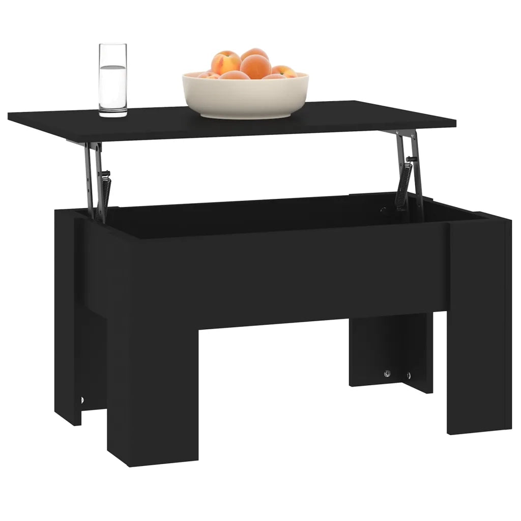Tavolino da Salotto Nero 79x49x41 cm in Legno Multistrato 809693