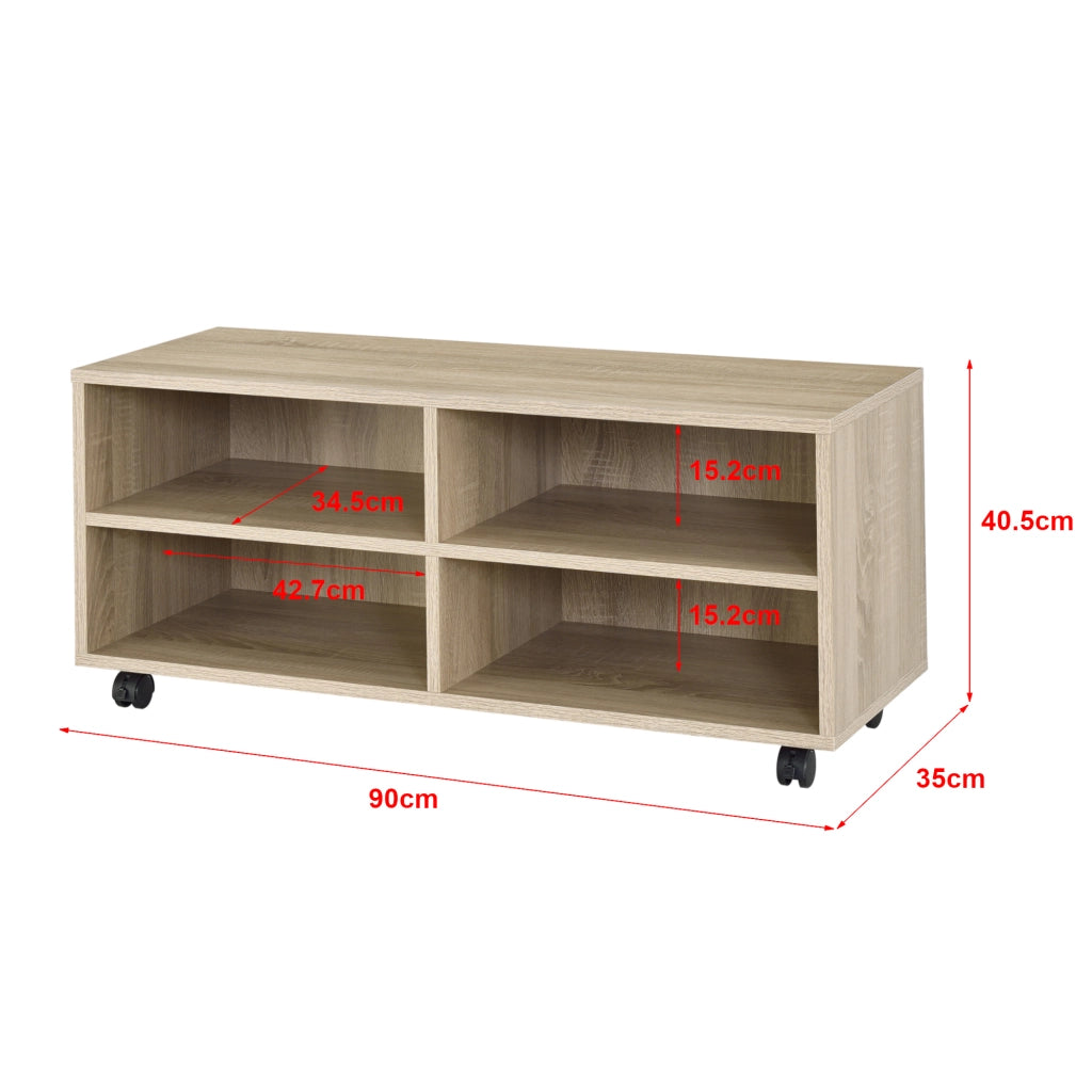Mobile da Soggiorno Gränne a 4 Scomparti - Effetto Rovere Sonoma [en.casa]