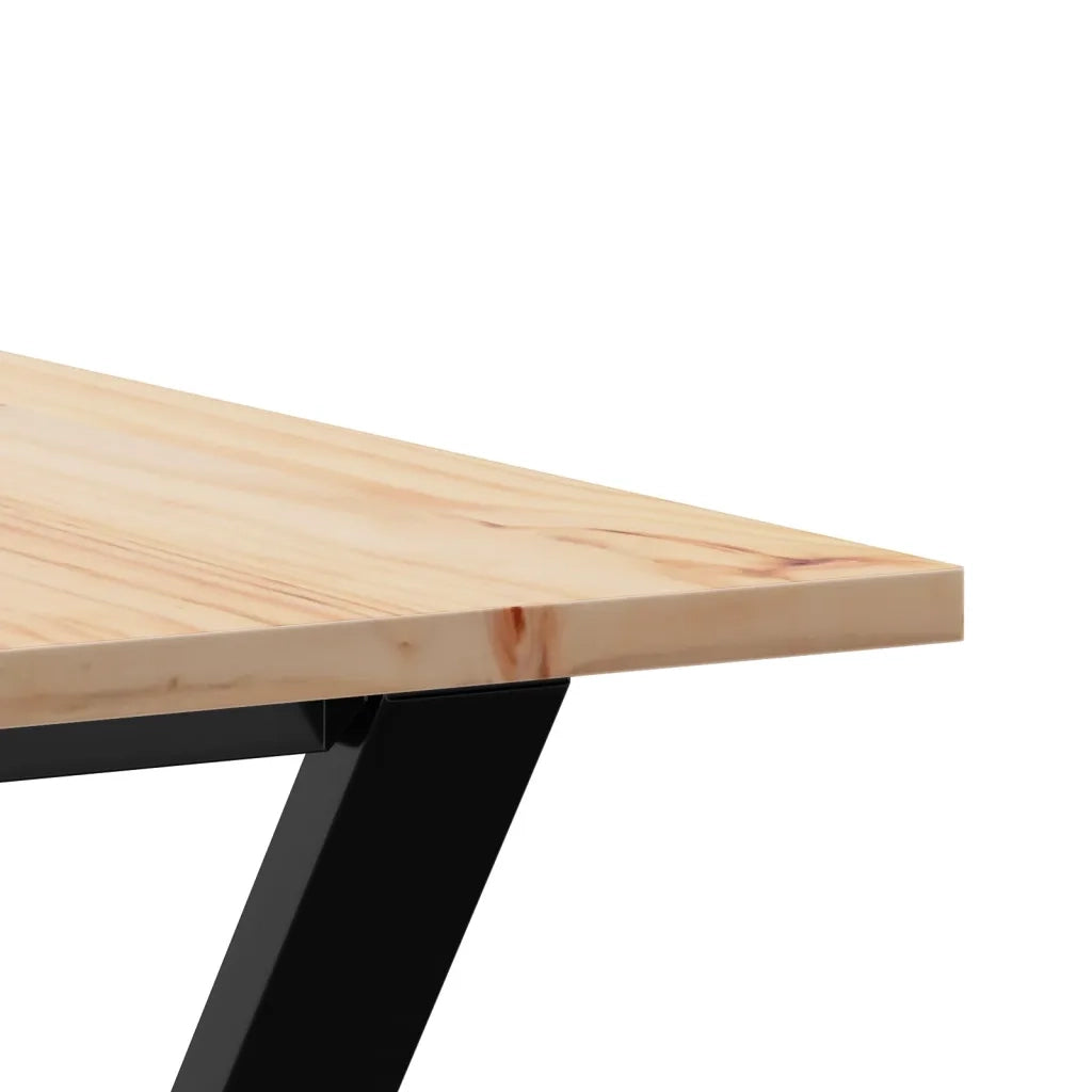 Tavolo da Pranzo Telaio a Y 160x80x75 cm Legno Pino e Acciaio