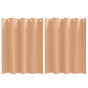 Tende Oscuranti | Tende Blackout con Anelli 2 pz Marrone Chiaro 140 x 140 cm