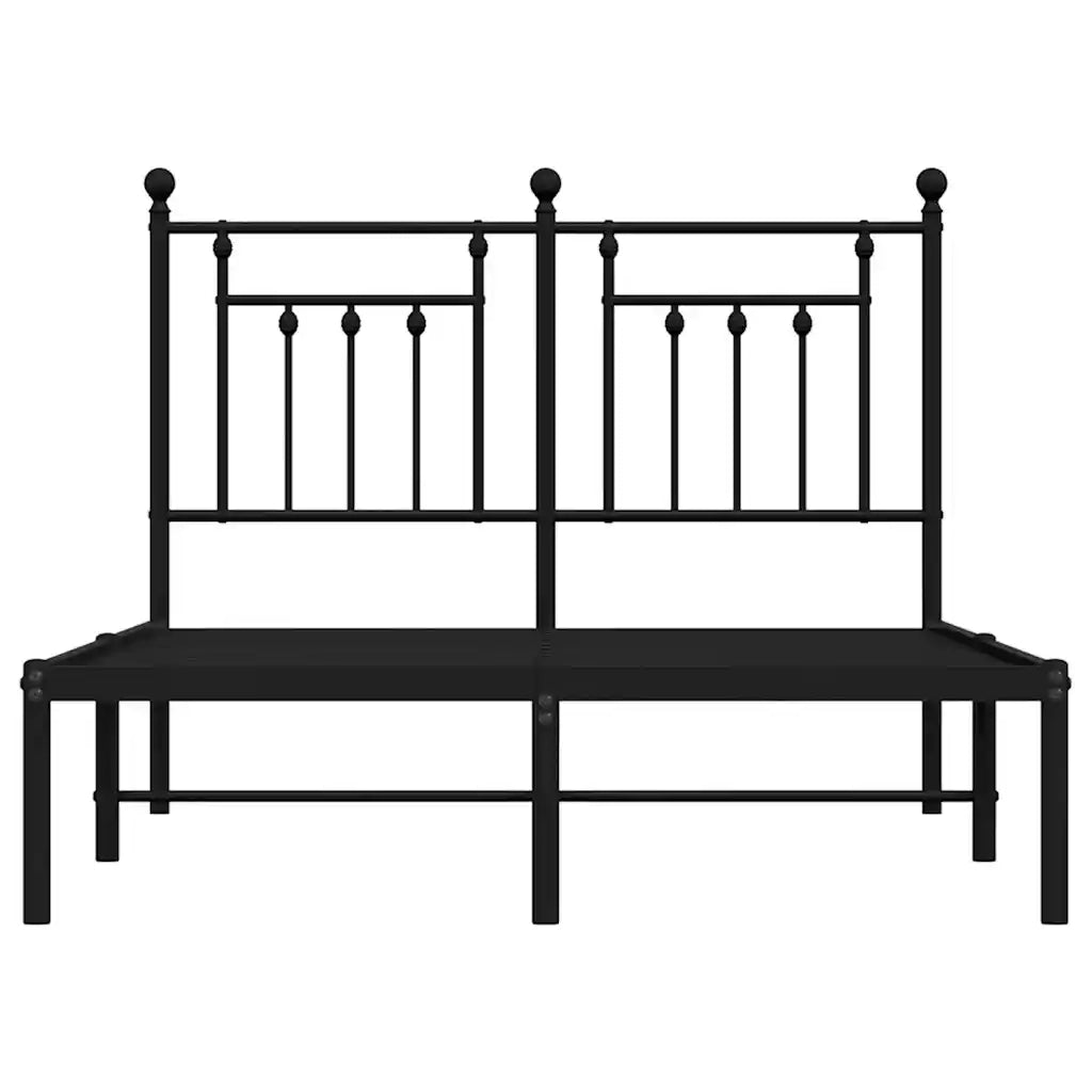 Giroletto con Testiera in Metallo Nero 135x190 cm 353536