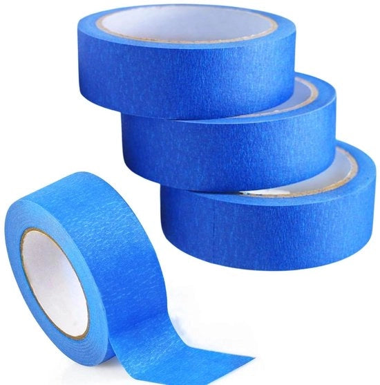 Nastro adesivo per dipinti e decorazioni - Panno blu - Nastro decorativo per bambini - 25mm x 20m - Set di 4 rotoli