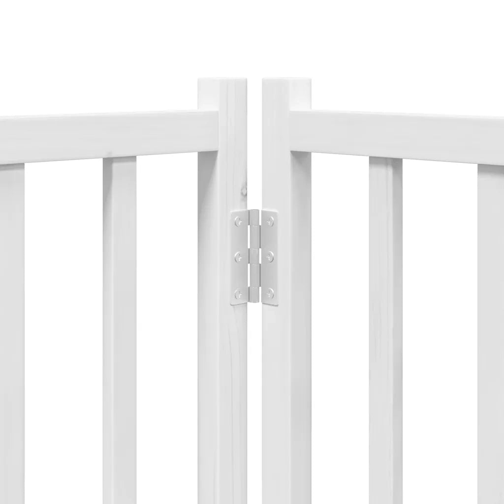 Cancello Cani Porta Pieghevole Bianco 12 Pannelli 600 cm Pioppo CFW8196279