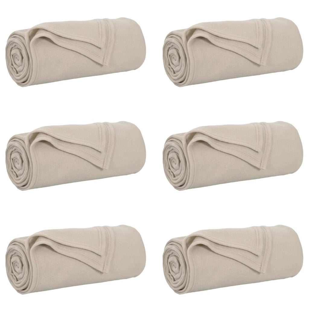 Coperte da Pile 6 pcs Beige 240 x 220 cm Panno
