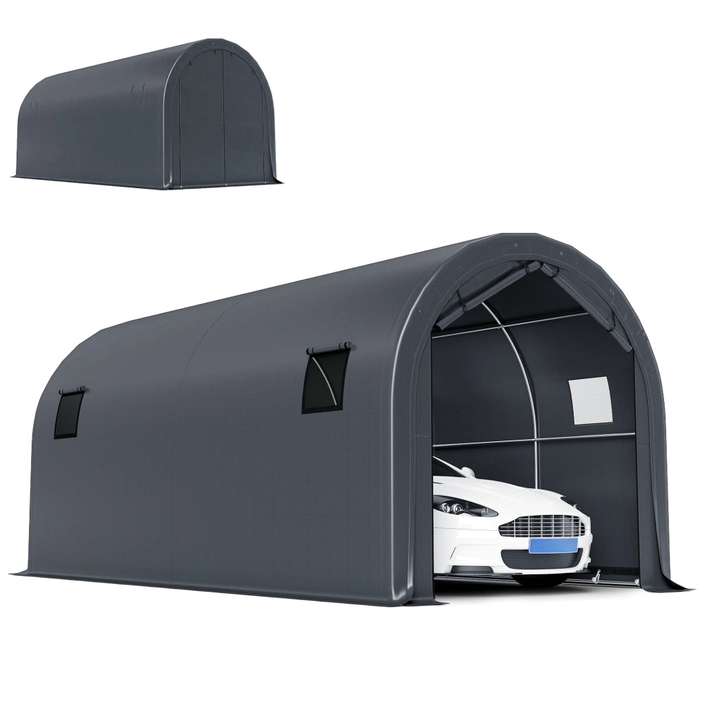 Garage Esterno per Auto 3x6 m ¨C zephmum ¨C Grigio Scuro