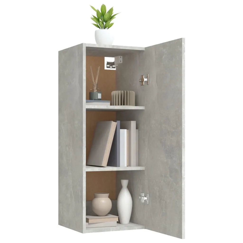 Armadietto a Muro Grigio Cemento 34,5x34x90cm Legno Multistrato 812433
