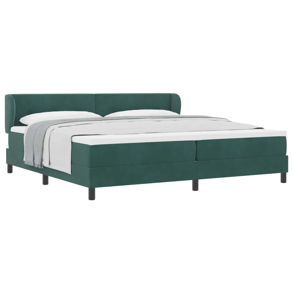 Letto a molle con testiera Verde scuro 200 x 200 cm Velluto 3340409