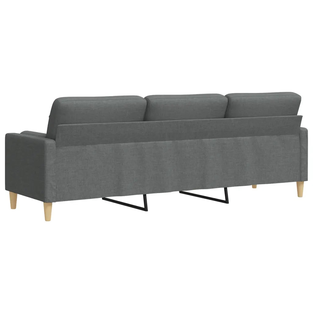 Divano a 3 Posti con Cuscini Grigio Scuro 210 cm in Tessuto 3278202