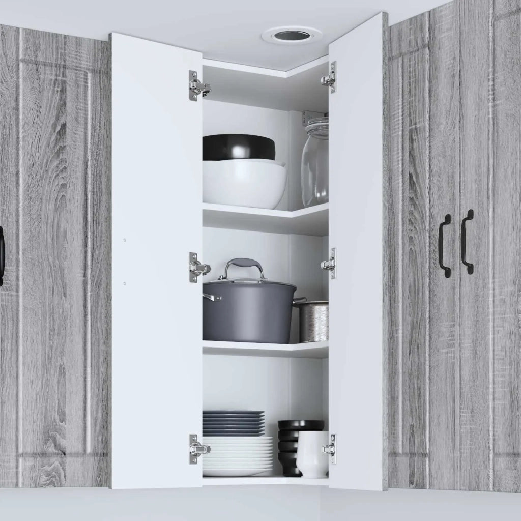 Mobile angolare per parete LUCCA Grigio Sonoma 57 x 57 x 100 cm