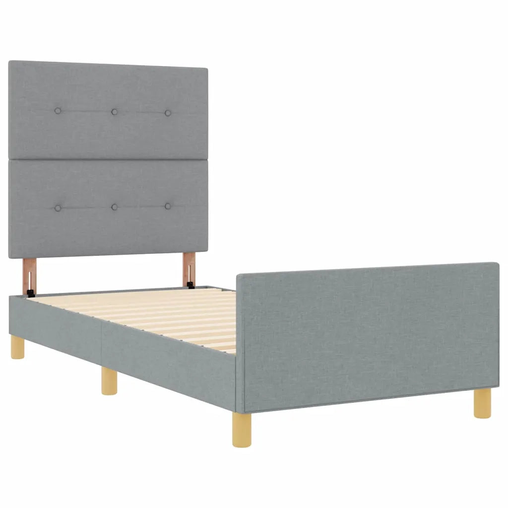 Struttura del letto Grigio chiaro 100 x 200 cm Tessuto 3344704