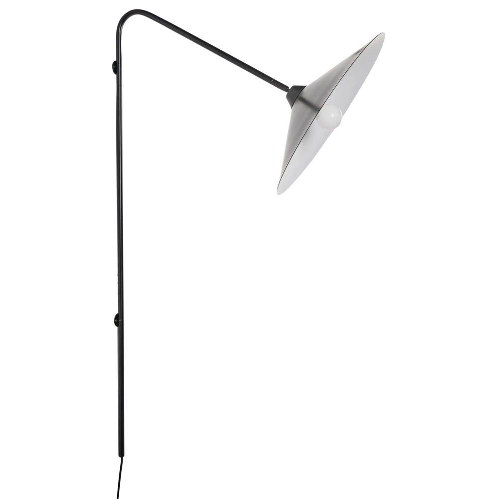 Lampada da parete con paralume a campana in metallo nero per soggiorno e camera da letto in stile industriale moderno