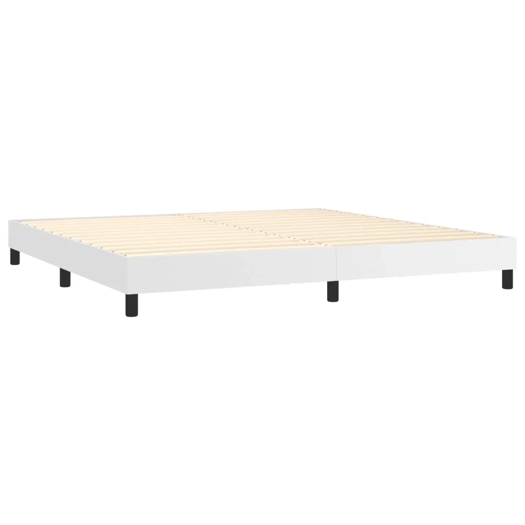 Giroletto Molle con Materasso e LED Bianco 200x200cm Similpelle 3134244