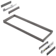Telaio con guide a estrazione totale e chiusura morbida per accessori per armadi Quartz, 837-863mm, Alluminio e plastica