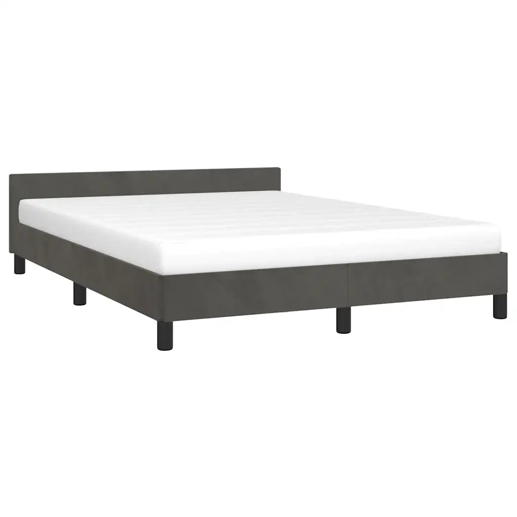 Giroletto senza Materasso-Struttura Letto Grigio Scuro 140x200 cm Velluto 763538