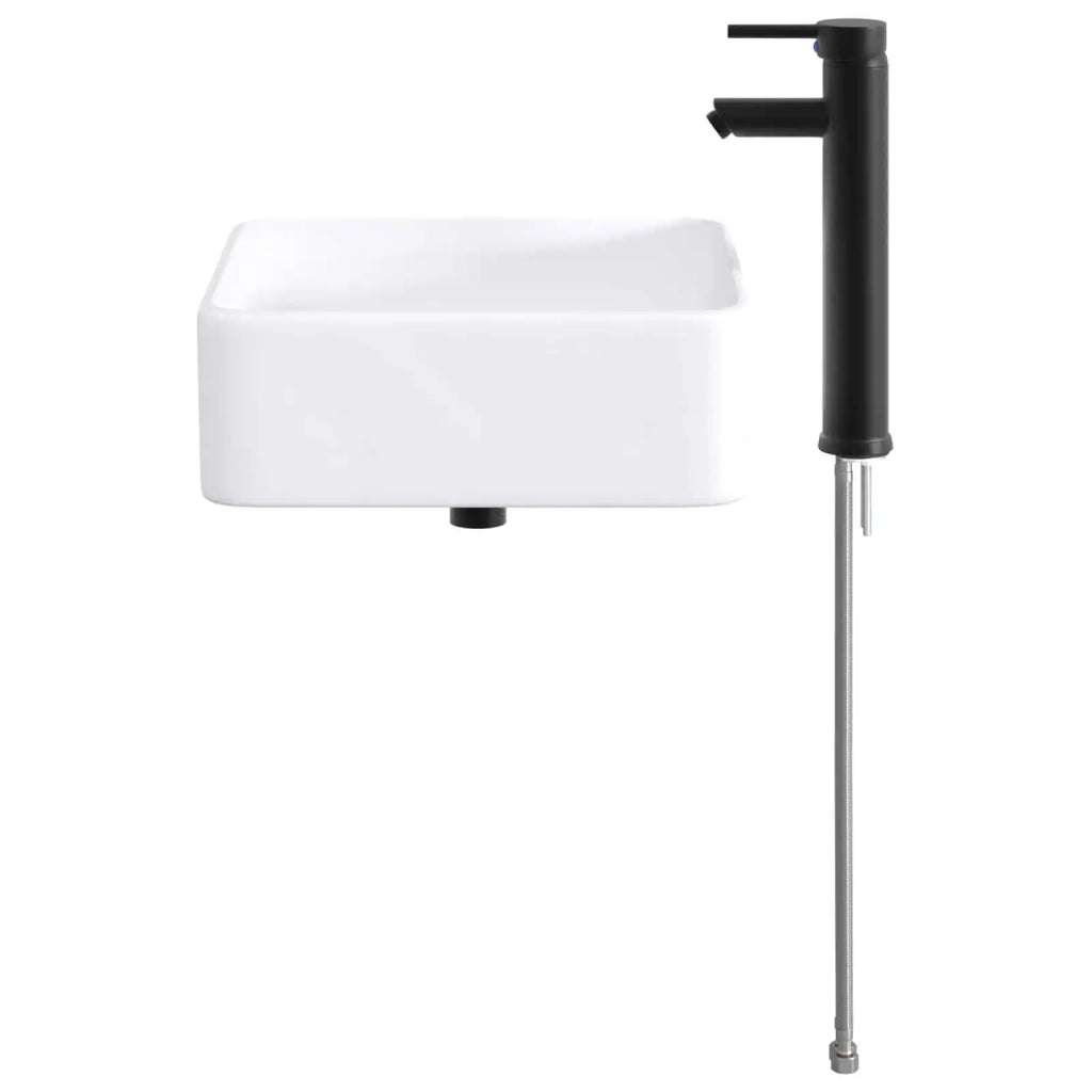 Lavabo da bagno Nero Opaco 49 x 37 x 14 cm Metallo