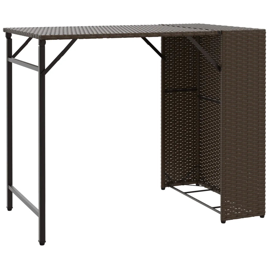 Set da Pranzo da Giardino Pieghevole 5 pz Marrone in Polyrattan