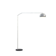 Piantana Contemporanea Slope Marmo Piatto Nero Metallo Cromo 1 Luce E27
