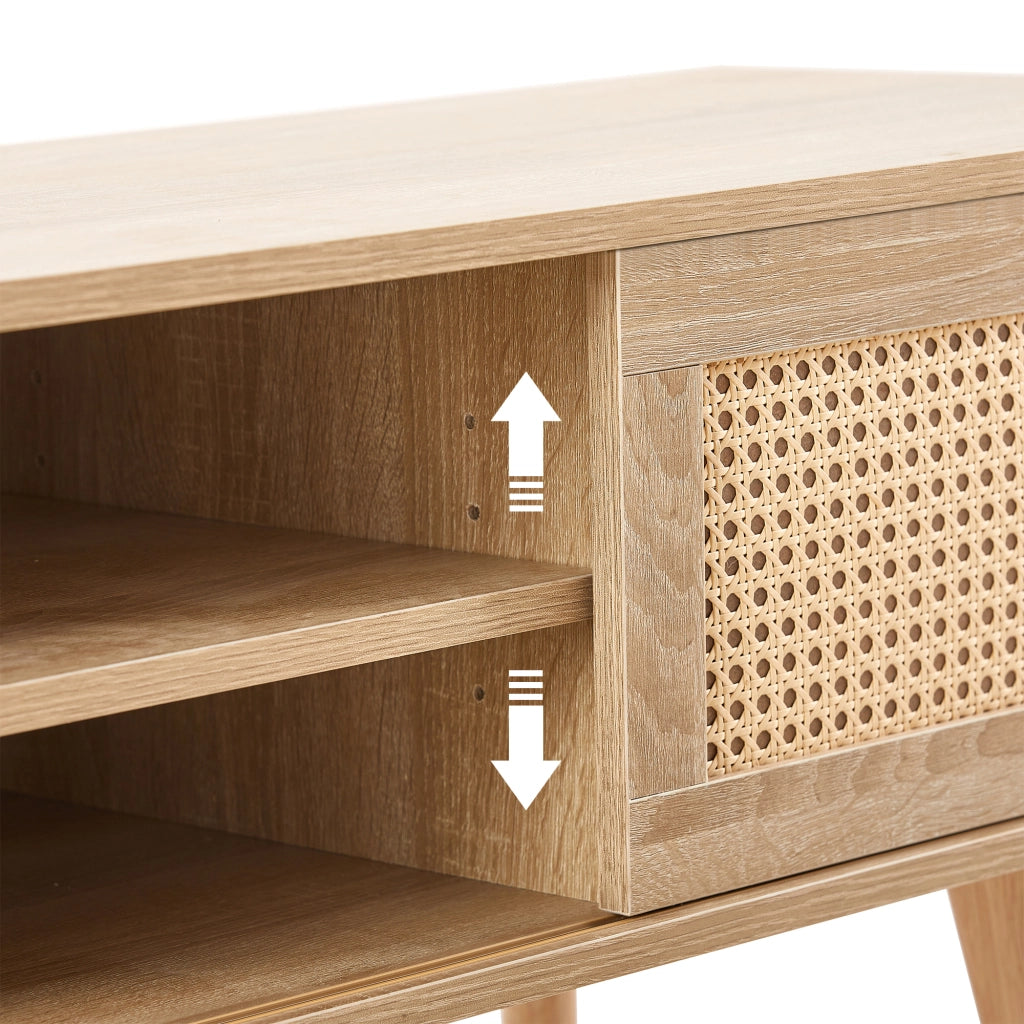 Cassettiera per TV in MDF colore legno naturale lunghezza 1400 cm