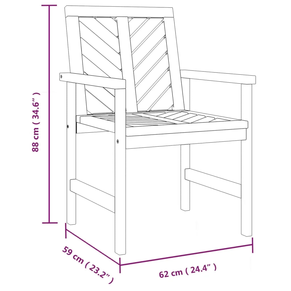 Sedie da Pranzo da Giardino 4pz Legno Massello di Acacia 3155975