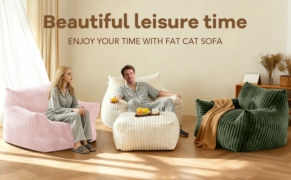 Fauteuil avec pouf con supporto ergonomico a 5 zone e seduta ampia in flanella rosa per relax quotidiano in casa