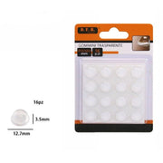 Trade Shop - Set 16 Gommini Adesivi Protezione Pavimenti Trasparenti Rotondi 12.7x3.5mm 66096 -