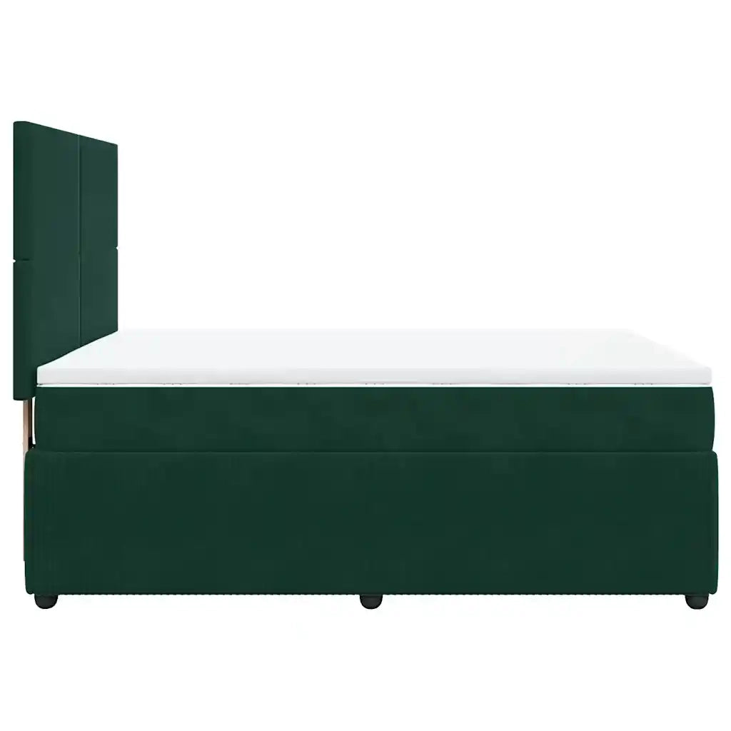 Giroletto a Molle con Materasso Verde Scuro 140x190 cm Velluto 3294631
