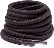 Serraturetto Rotondo - Extra Resistenti e Duraturi per Stivali, Scarpe da Lavoro e da Campeggio (Nero, 91 cm)