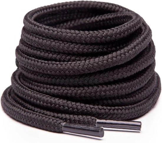 Serraturetto Rotondo - Extra Resistenti e Duraturi per Stivali, Scarpe da Lavoro e da Campeggio (Nero, 91 cm)