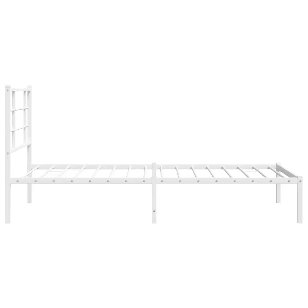 Giroletto con Testiera Metallo Bianco 100x190 cm 355604