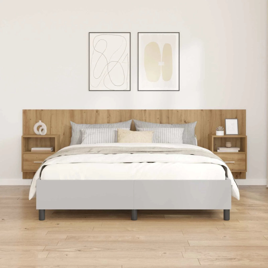 Testata con Comodino 3 pcs Rovere artigianale Legno multistrato 3415902