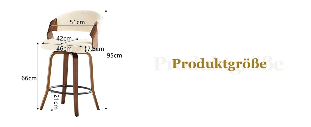 Sgabello da bar set da 2 con schienale e anello poggiapiedi, in legno e tessuto bianco 66 × 56 × 55 cm