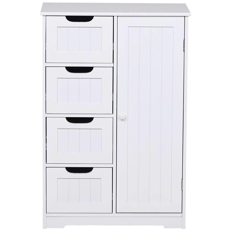MOBILETTO DA BAGNO CON ANTA E CASSETTI 56 X 30 X 83 CM BIANCO