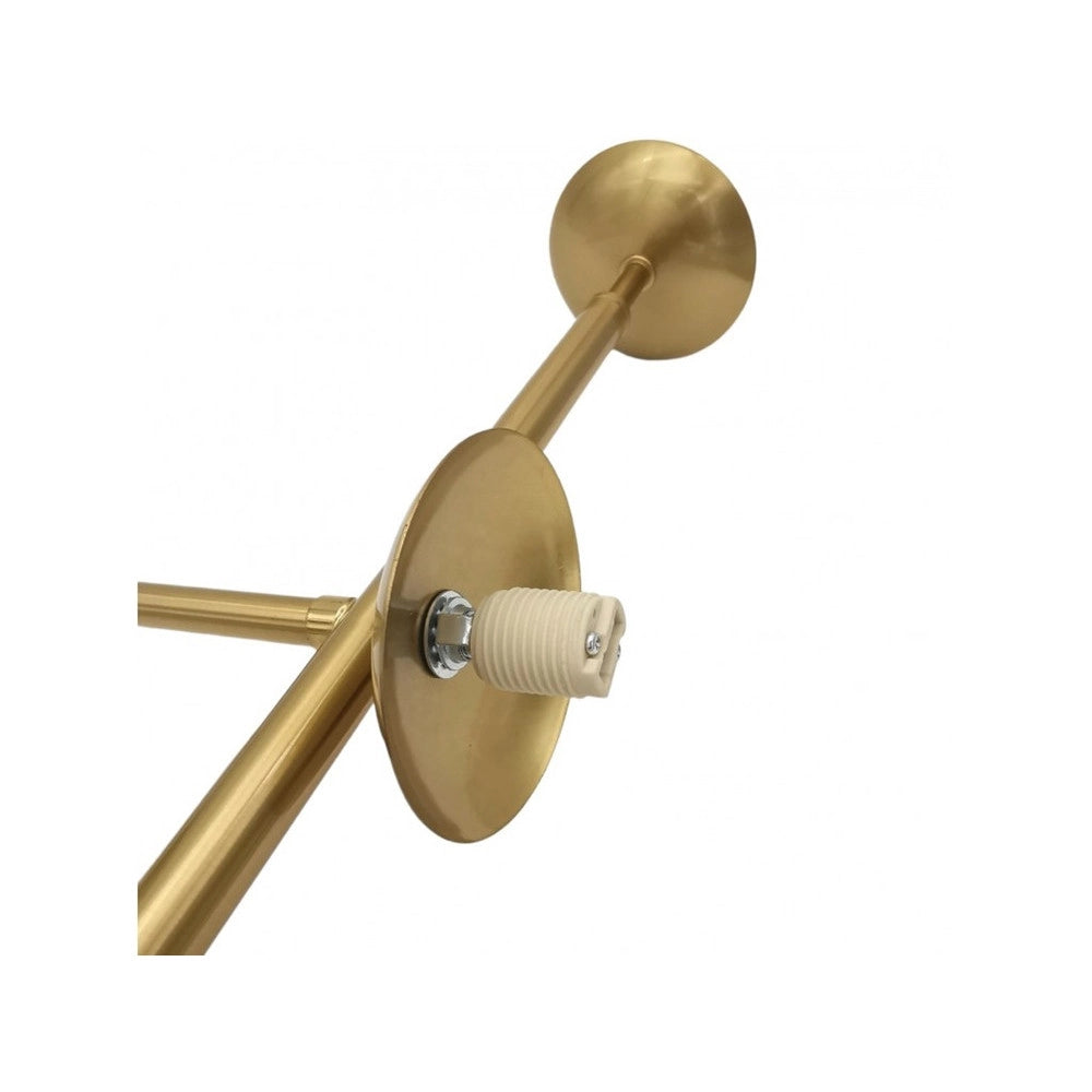 Trade Shop - Lampadario A Sospensione Oro Con 6 Sfere Bolle Bianche In Vetro Attacco G9 33726 -