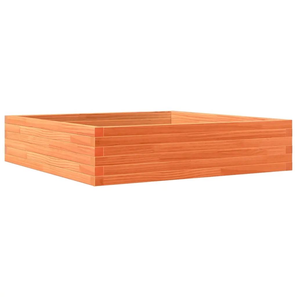 Fioriera Giardino Marrone Cera 100x100x23 Legno Massello Pino 847210
