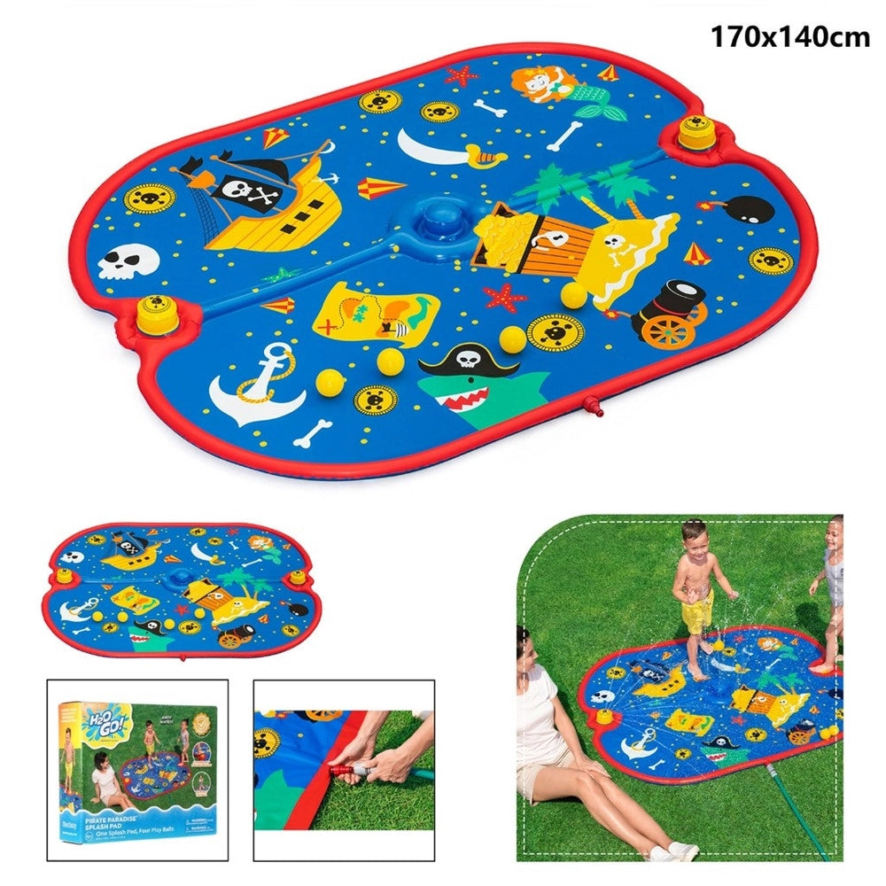 Trade Shop - Tappetino Gonfiabile Pirata Spruzzi Pirate Paraside 170x140cm +2 Anni Giardino 52725 -