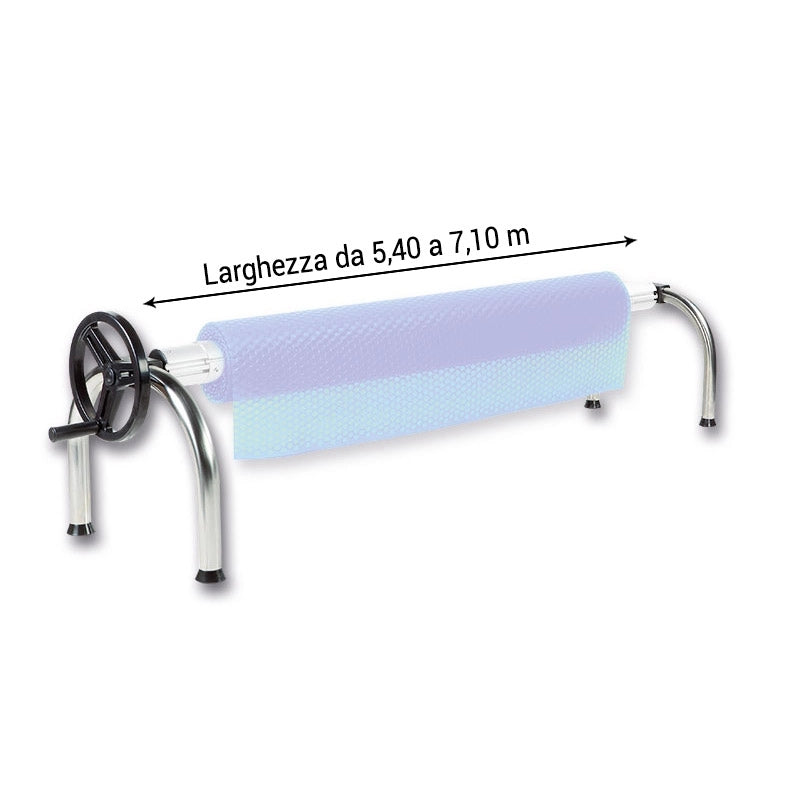 Rullo Avvolgitore Stazionario Rollertube Per Piscine Fino A 7,10 M Di Larghezza