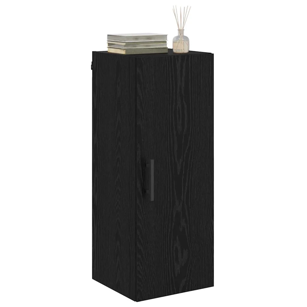 Pensile | Mobile a Parete Rovere Nero 34,5 x 34 x 90 cm Legno multistrato