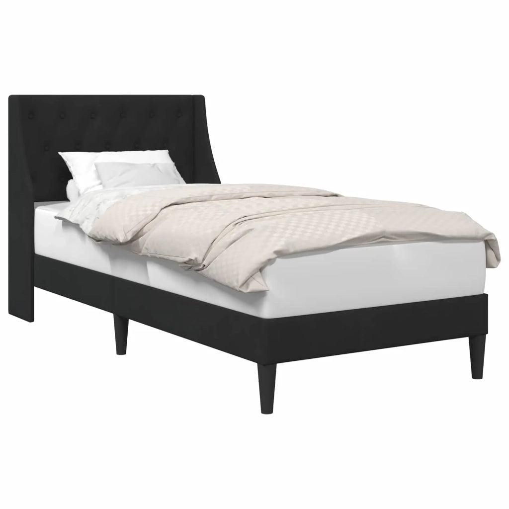 Struttura del letto con testiera Nero 80 x 200 cm Velluto