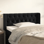 Testiera ad Orecchio-Testata con Orecchie Nera 93x16x78/88 cm in Velluto 377144