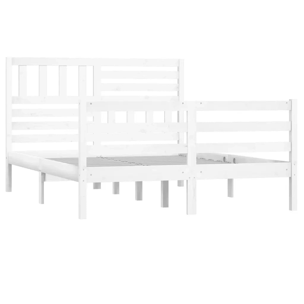 Giroletto-Struttura Letto Bianco in Legno Massello 120x200 cm 456804